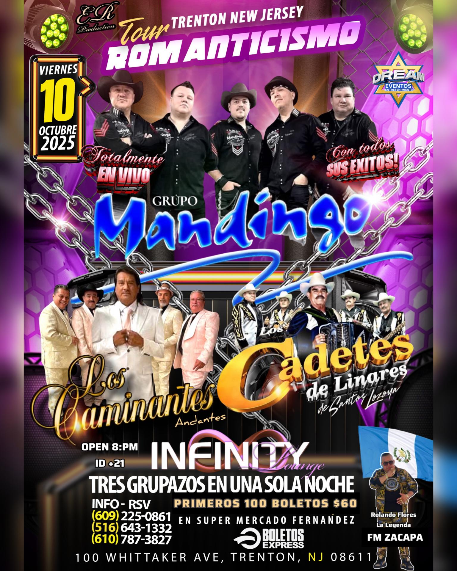 Trenton Nj / Mandingo / Los Caminantes / Cadetes de Linares / Vier 10 Octubre