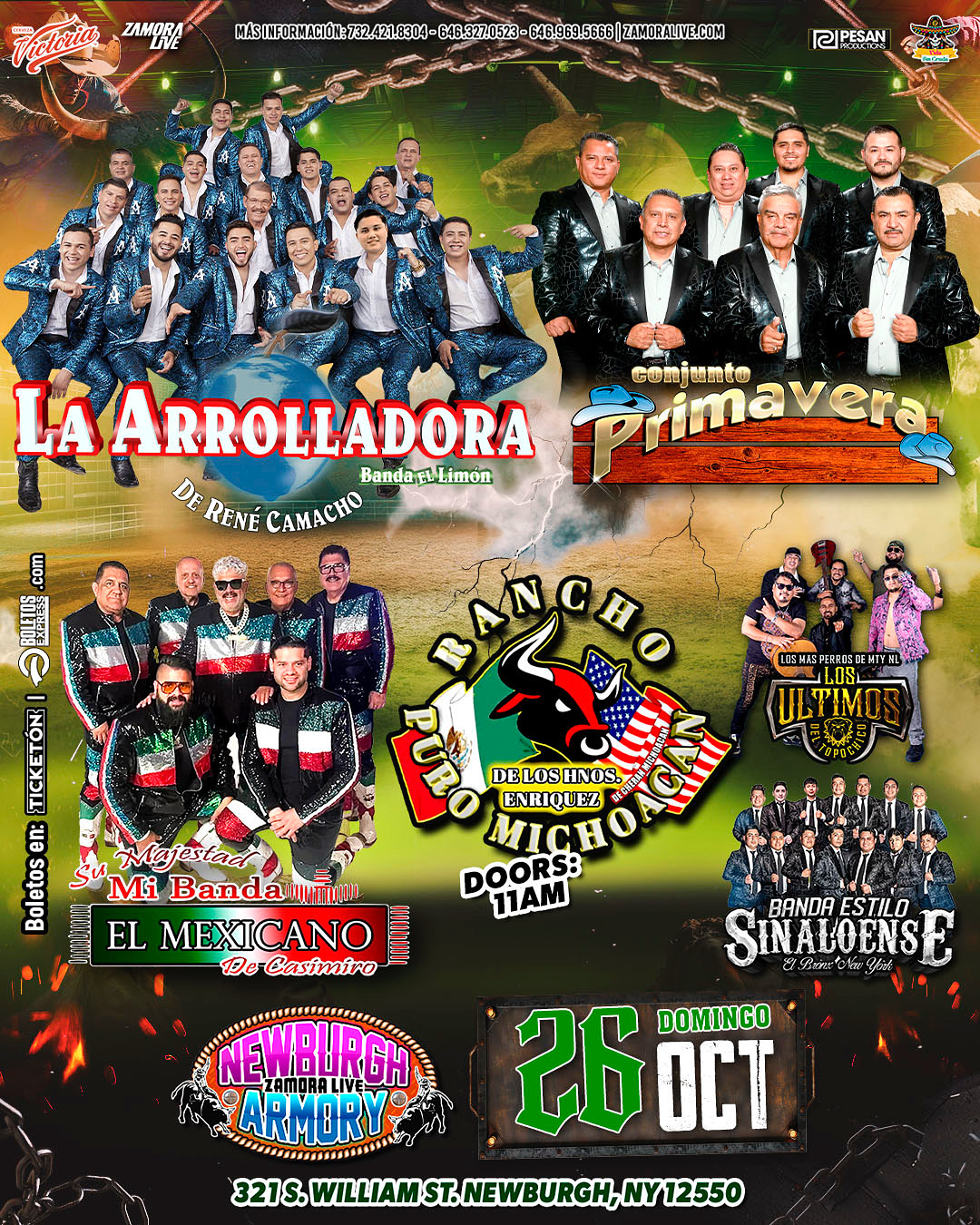 LA ARROLLADORA BANDA EL LIMÓN • CONJUNTO PRIMAVERA • MI BANDA EL MEXICANO Y MÁS! EN NEWBURGH ARMORY