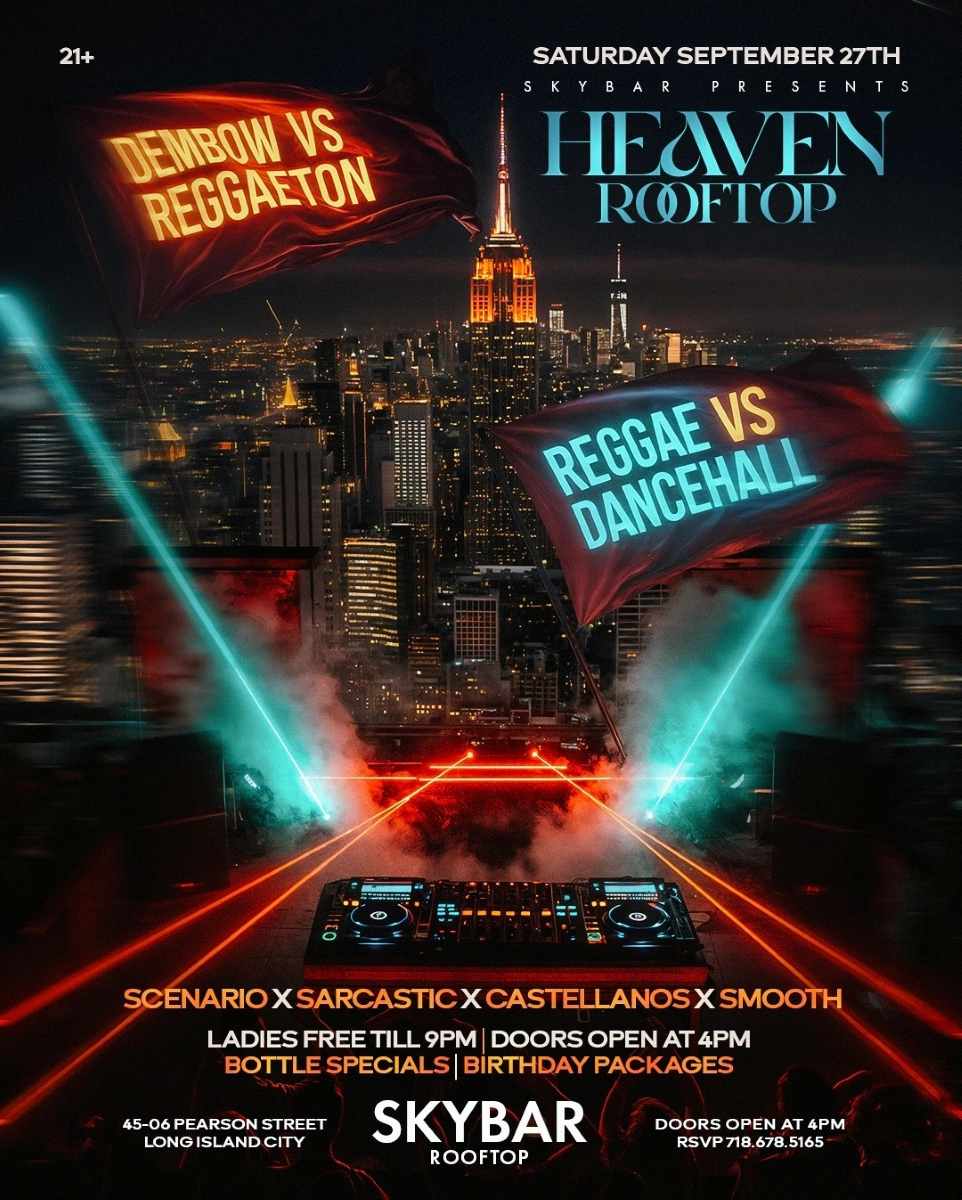 Skybar Rooftop – Dembow Vs Reggaeton Party in Long Island City