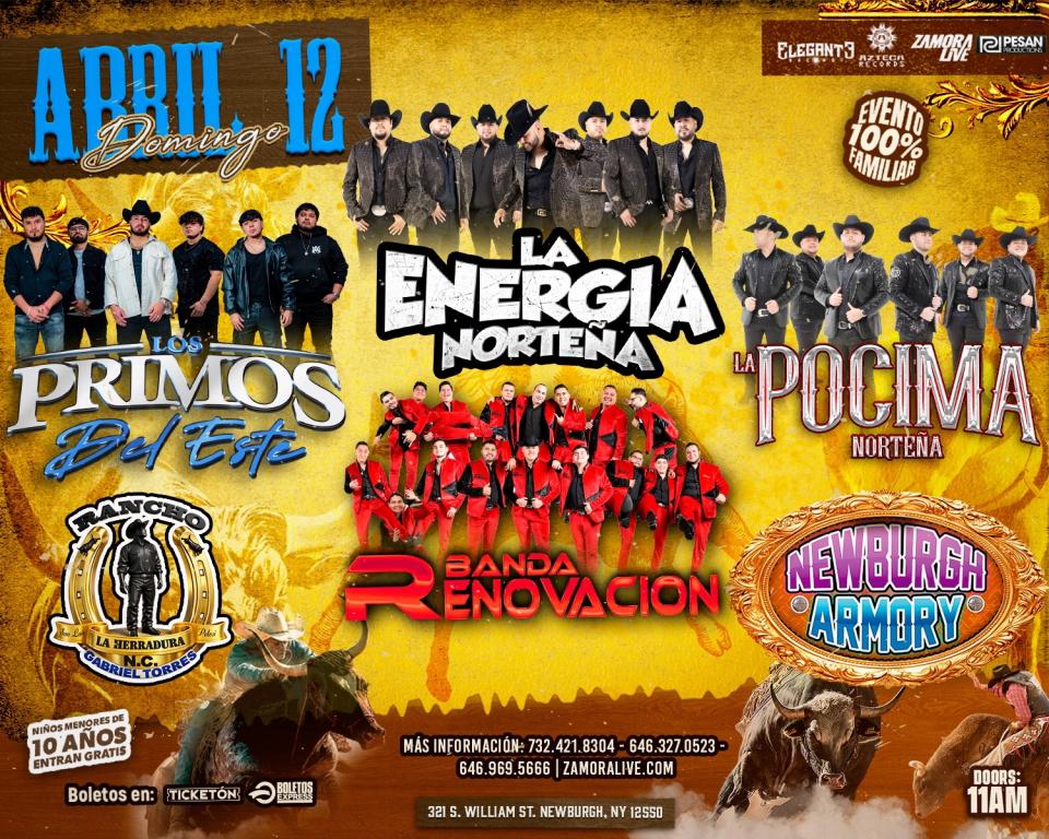 Buy tickets for LA ENERGIA NORTEÑA • LOS PRIMOS DEL ESTE • LA POCIMA NORTEÑA • BANDA RENOVACIÓN LA ENERGIA NORTEÑA • LOS PRIMOS DEL ESTE • LA POCIMA NORTEÑA • BANDA RENOVACIÓN
