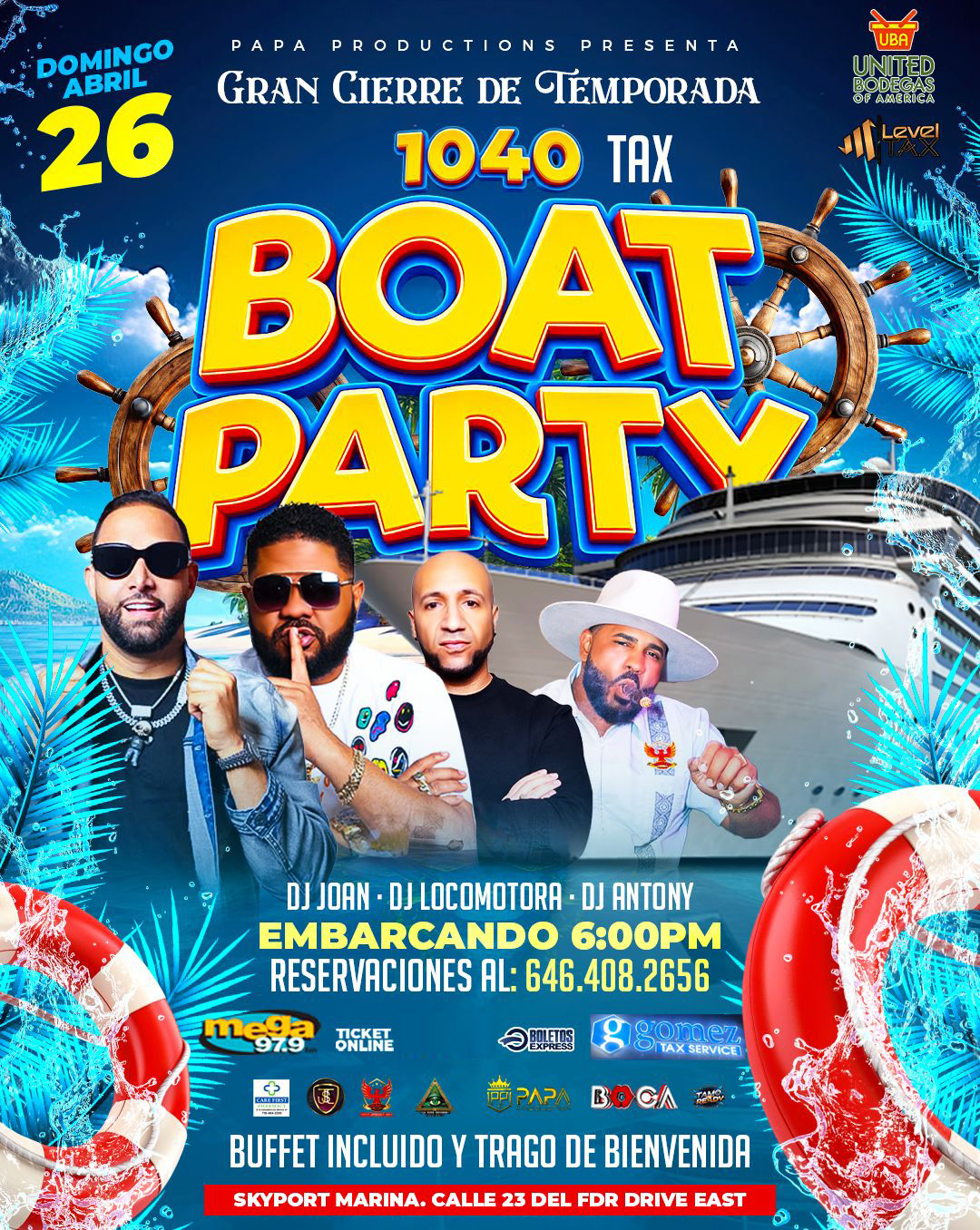 Buy tickets for BOAT PARTY | DJ JOAN - DJ LOCOMOTORA - DJ ANTHONY BOAT PARTY | DJ JOAN - DJ LOCOMOTORA - DJ ANTHONY