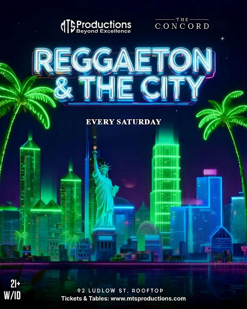 Reggaeton & the City Rooftop Party Saturday at Concord NYC – March 21st