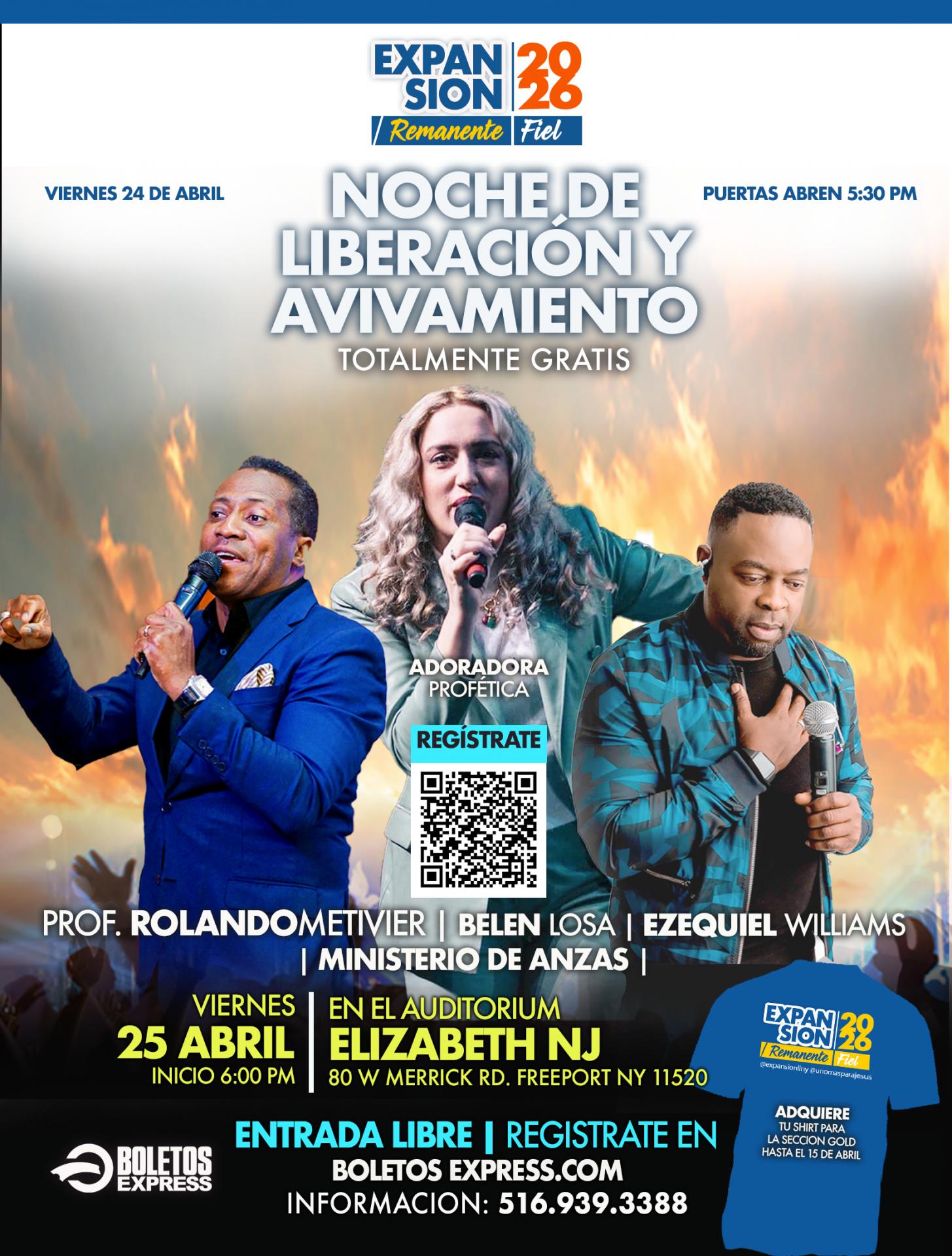 EXPANSION 2026 Noche de Liberacion y Avivamiento en  Elizabeth