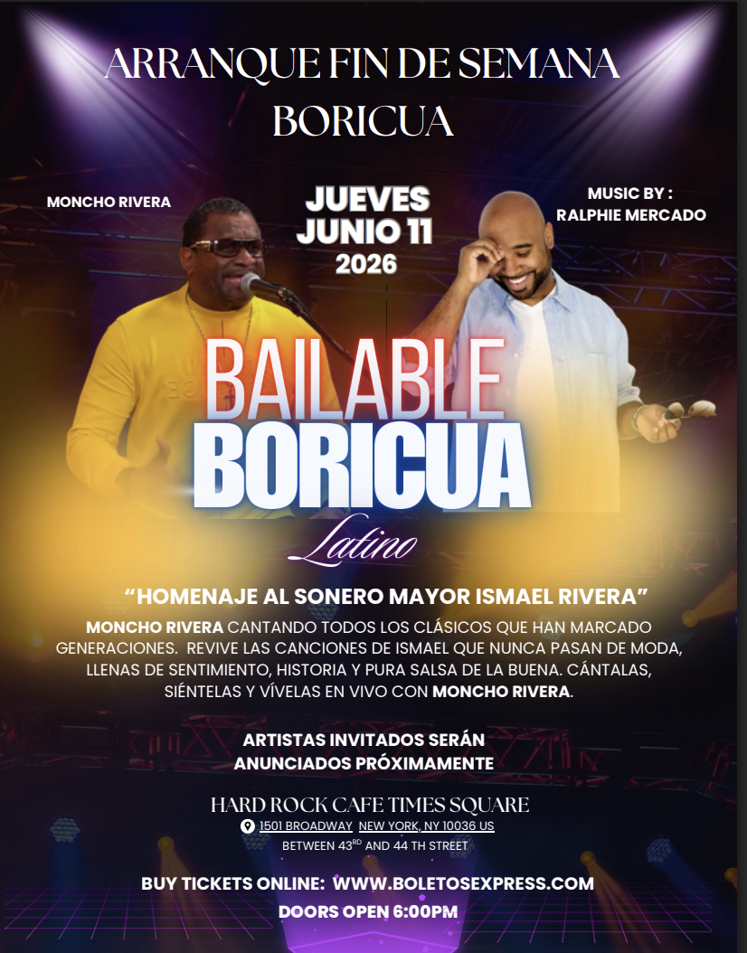 Buy tickets for Moncho Rivera, homenaje al sonero mayor Ismael Rivera Moncho Rivera, homenaje al sonero mayor Ismael Rivera
