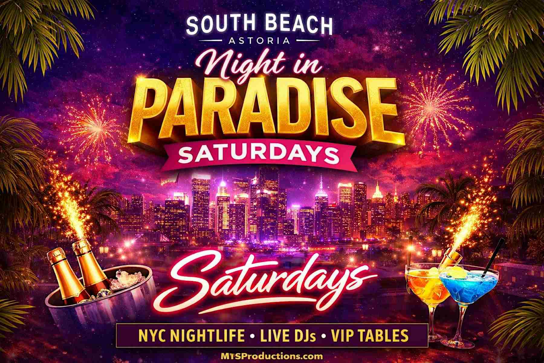 Night in Paradise Saturdays at South Beach Astoria – Apr 18