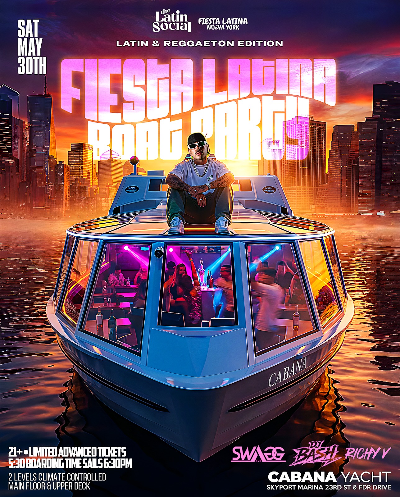 FIESTA LATINA: SUNSET CRUISE PARTY: EN ALTO MAR