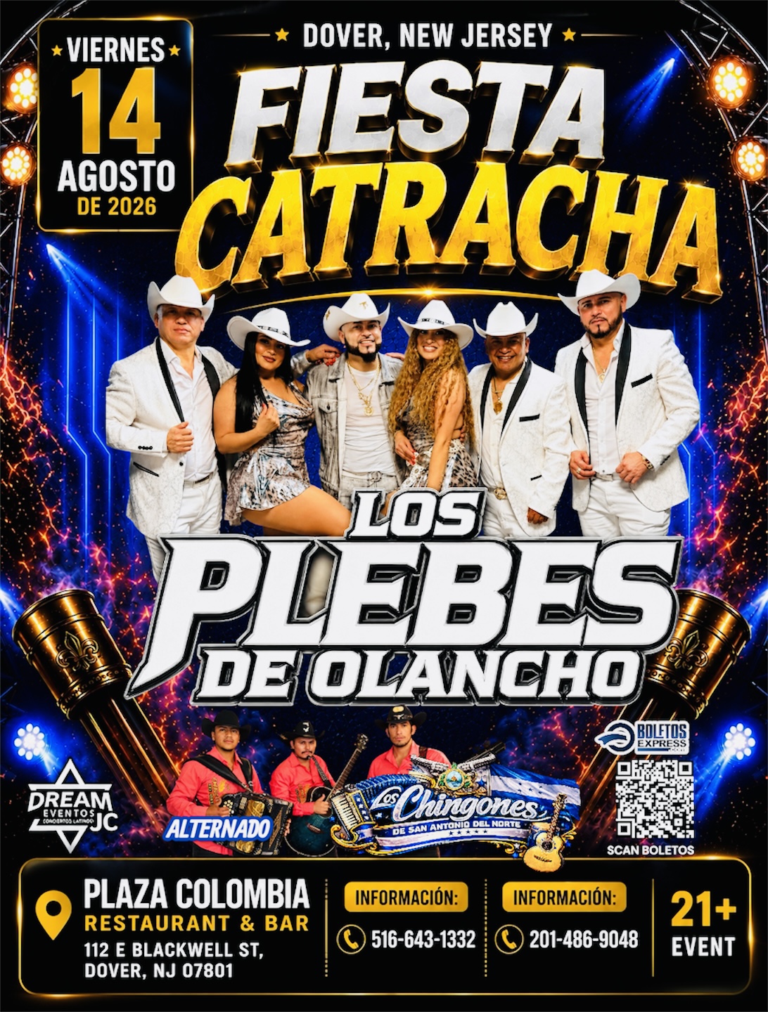 Buy tickets for Los plebes de olancho / Dover NJ / Viernes 14 Agosto 2026 vs Los Chingones del Norte Los plebes de olancho / Dover NJ / Viernes 14 Agosto 2026 vs Los Chingones del Norte