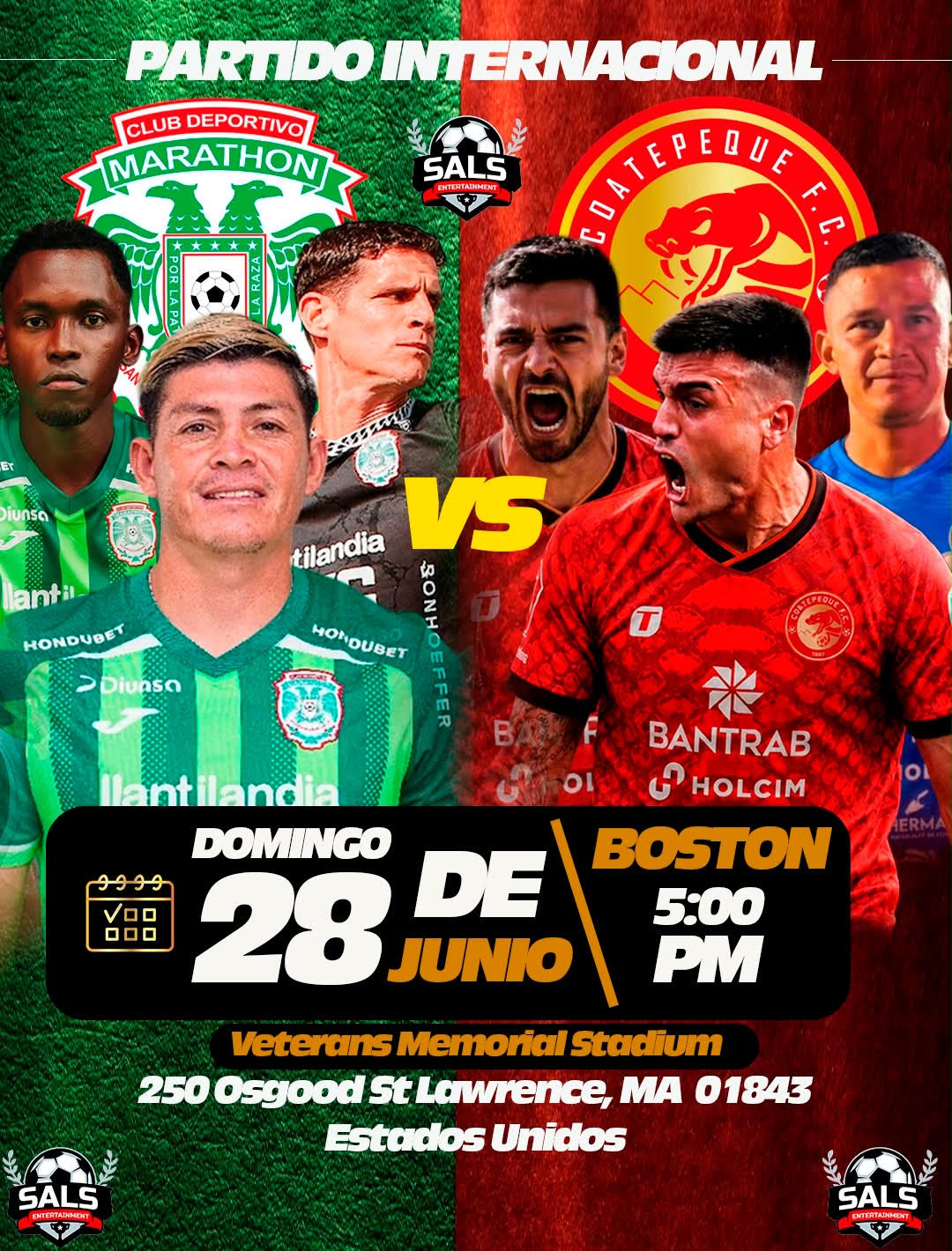 PARTIDO AMISTOSO INTERNACIONAL MARATHON FC VS COATEPEQUE FC