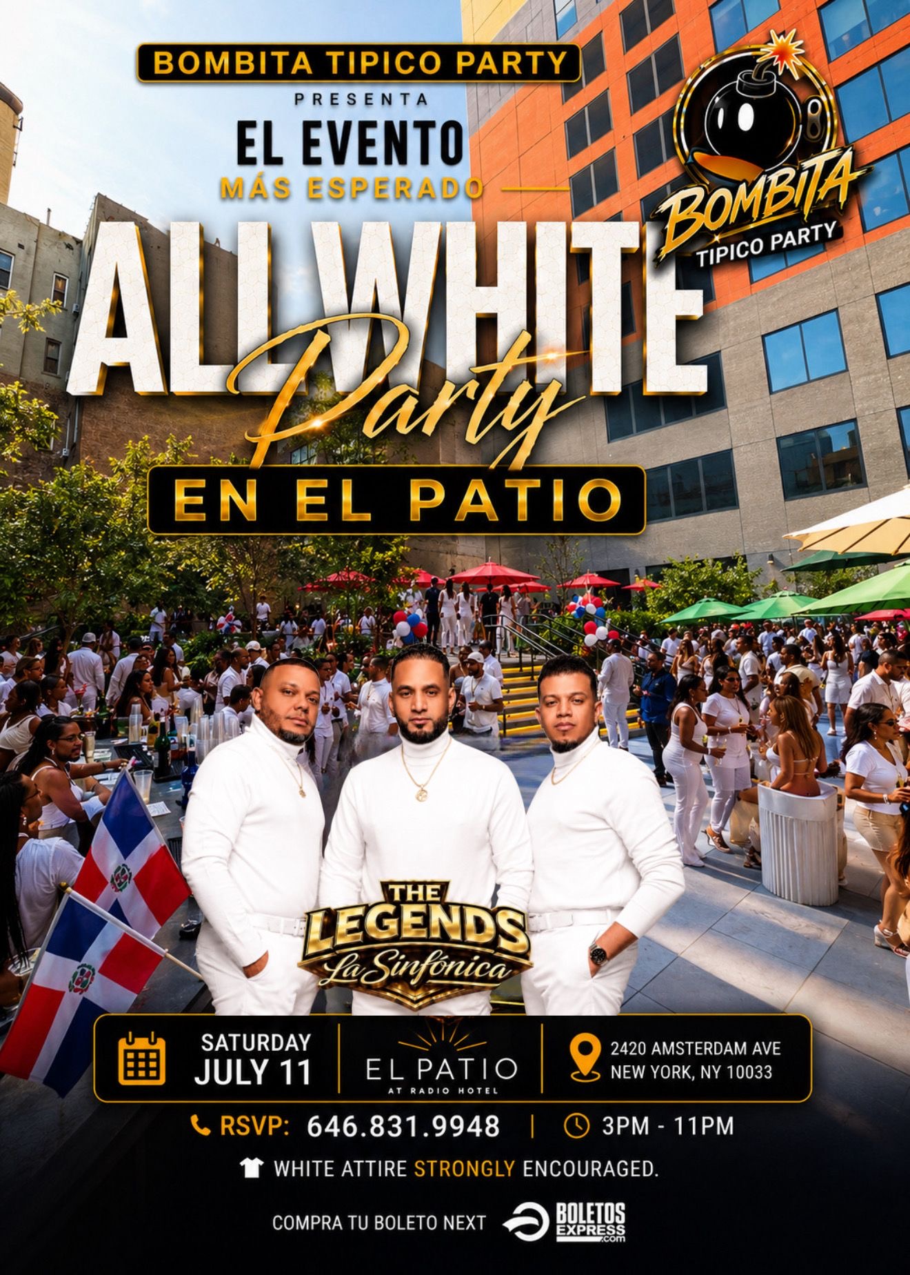 The Legends la Sinfonica ALL WHITE PARTY Bombita Party