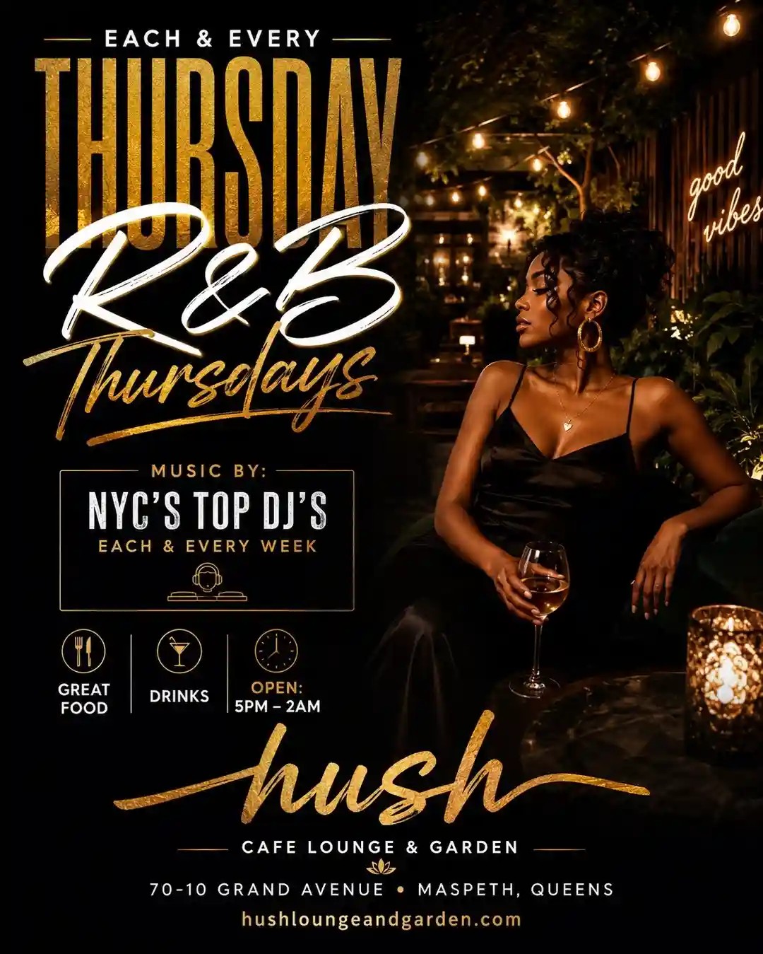 Buy tickets for R&B Thursdays at Hush Lounge Garden Queens R&B Thursdays at Hush Lounge Garden Queens