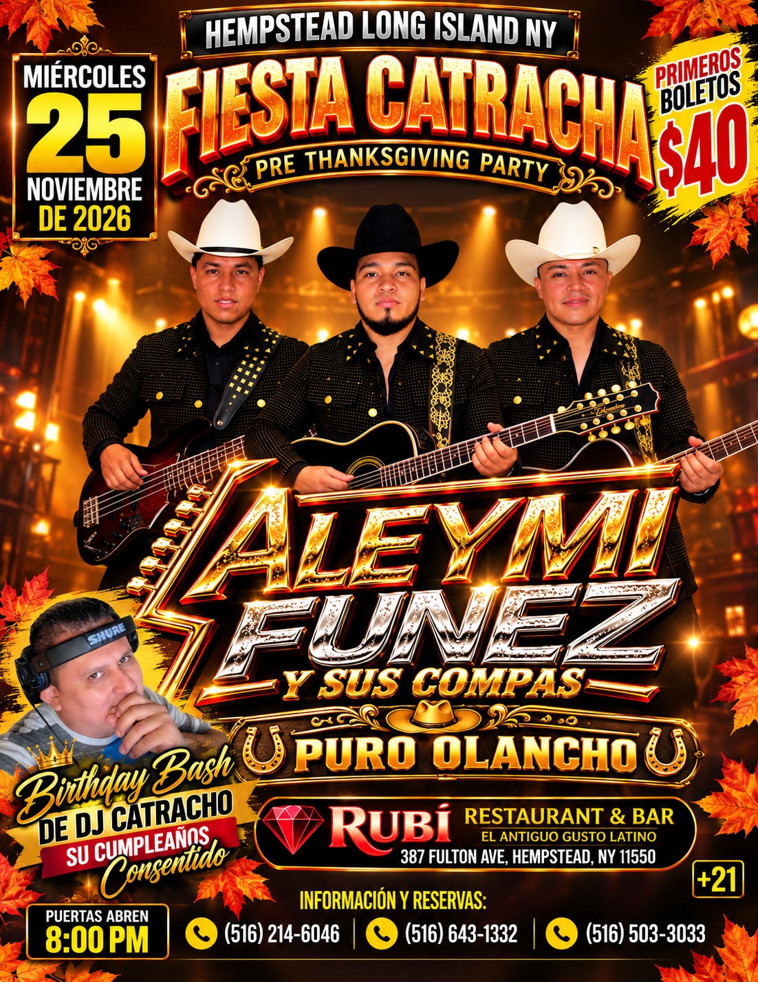 Fiesta Olanchana / Aleymi Funes  y sus compás de Olancho pre Thanksgiving Day / Hempstead NY