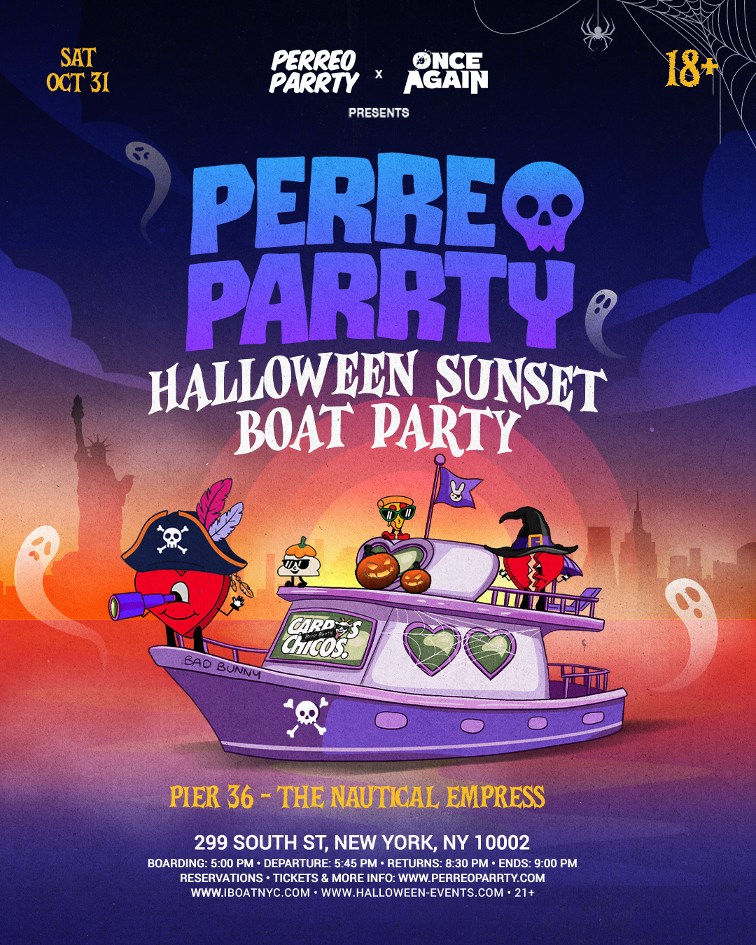 Buy tickets for PERREO PARRTY SUNSET BOAT PARRTY (18+) - Halloween NYC Yacht Cruise PERREO PARRTY SUNSET BOAT PARRTY (18+) - Halloween NYC Yacht Cruise